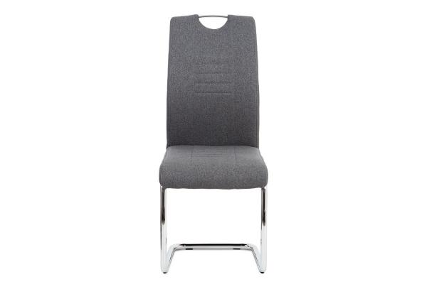 Jedálenská stolička DCL-405 GREY2, sedák látka šedá/podnož chróm