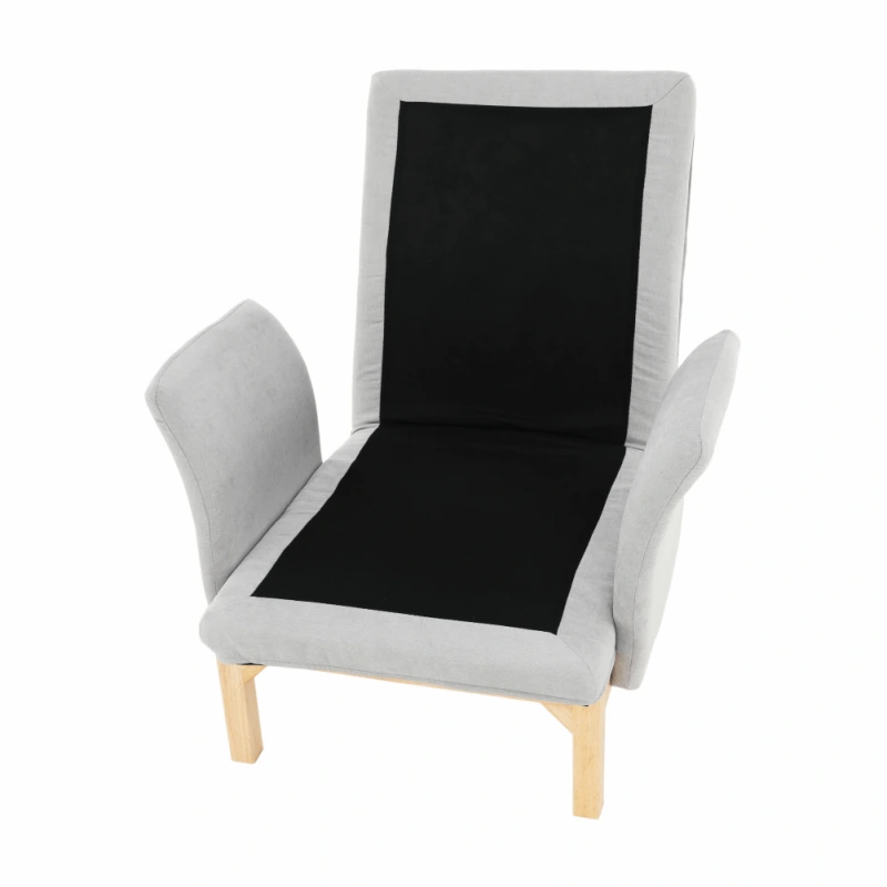 Kreslo s podnožou, svetlosivá/prírodná, ZANDER 2