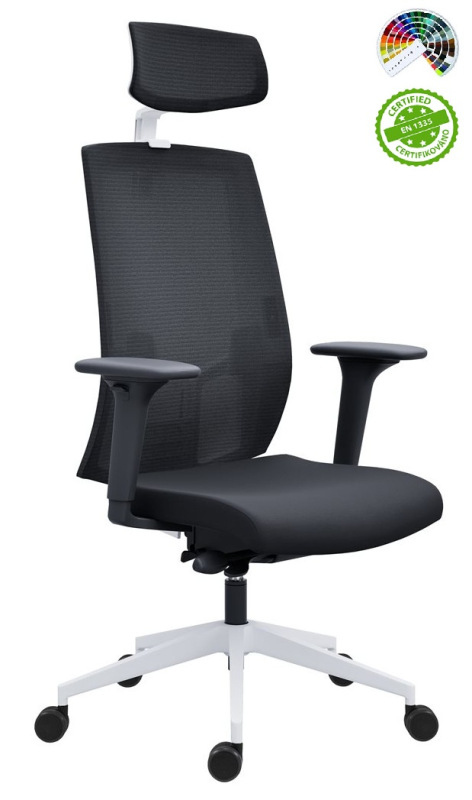 Kancelárska stolička 2900 SYN SL LAPEL BLACK WHITE čalúnenie OCEANIC ERA