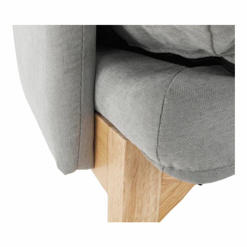 Kreslo s podnožou, svetlosivá/prírodná, ZANDER 10