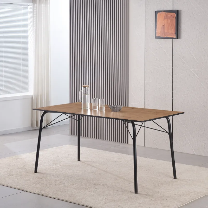 Jedálenský stôl, dub artisan/čierna, 160x80x75 cm, NALAK TYP 3