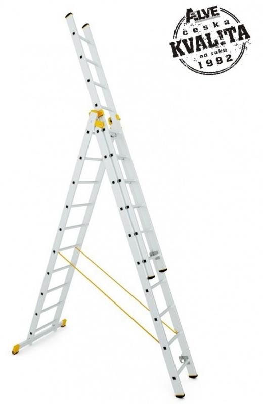 ALVE Rebrík hliníkový trojdielny univerzálny 8612 PROFI PLUS FORTE