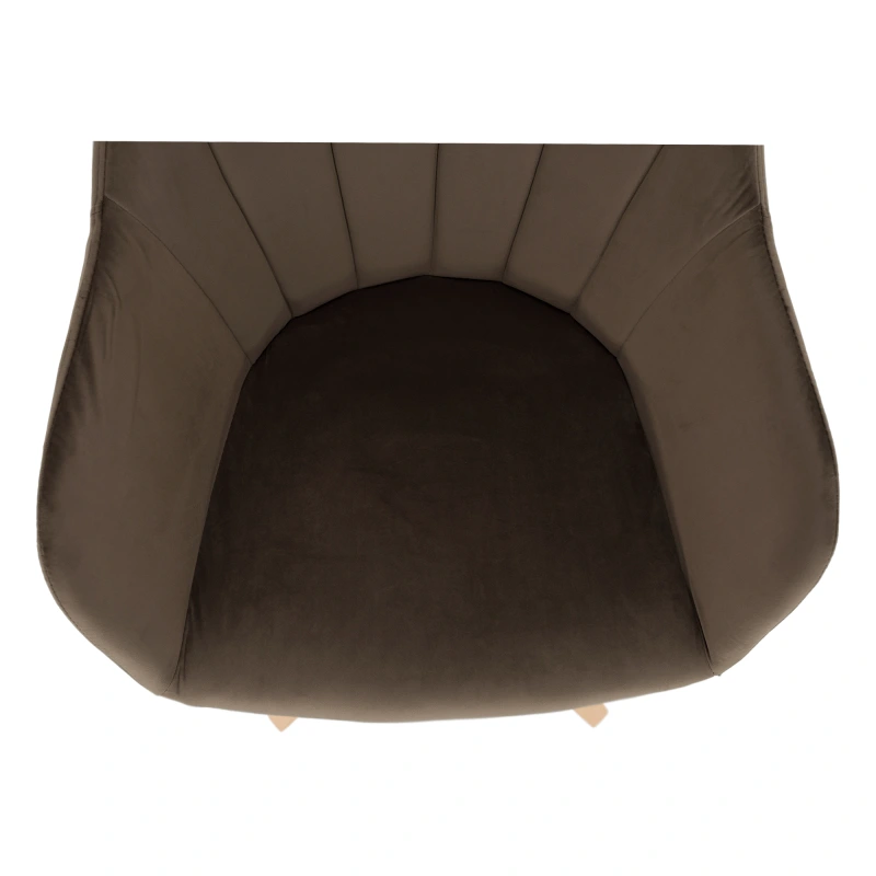 Otočné kreslo, velvet látka, sivohnedá taupe/buk, DALIO 10