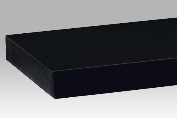 Polička nástenná 60 cm, MDF, farba čierny vysoký lesk, baleno v ochranej fólii - P-001 BK