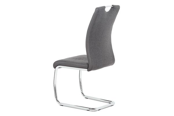 Jedálenská stolička DCL-405 GREY2, sedák látka šedá/podnož chróm