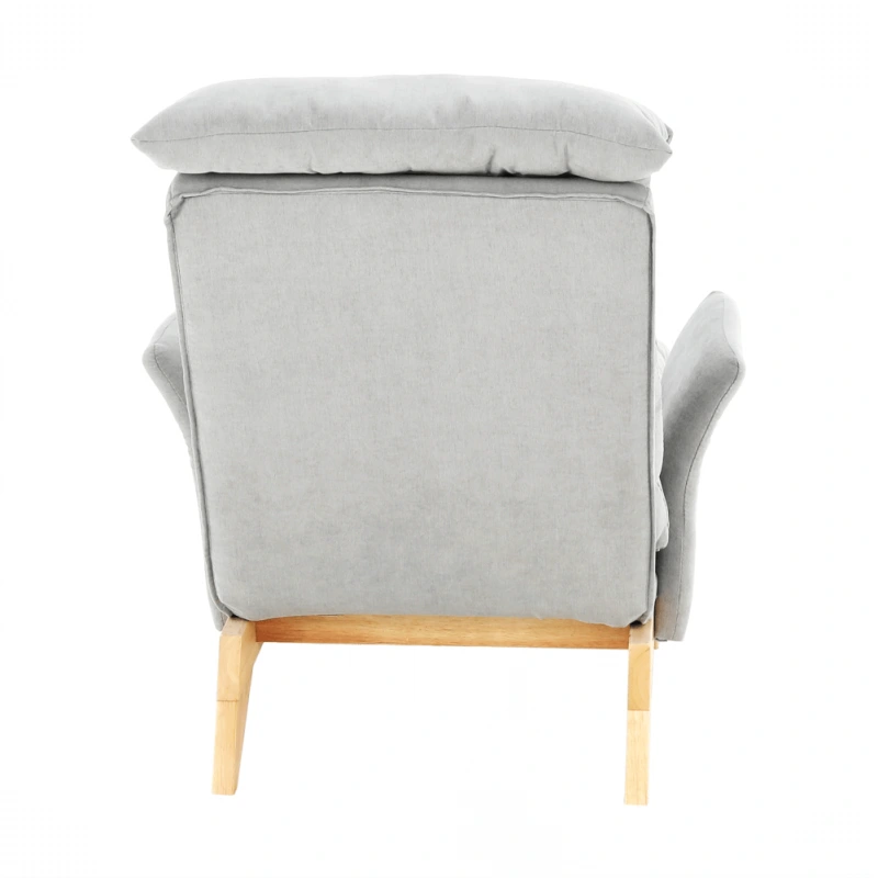 Kreslo s podnožou, svetlosivá/prírodná, ZANDER 19