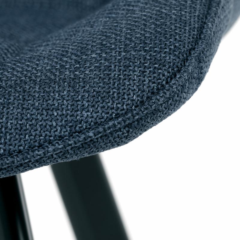 Jedálenská stolička HC-465 BLUE2 modrá látka, nohy čierny kov