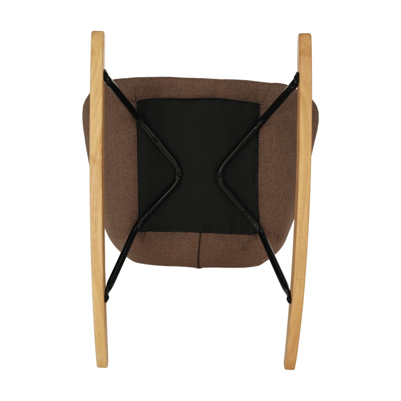 Hojdacie kreslo, svetlohnedá látka/drevo, HARPER 9