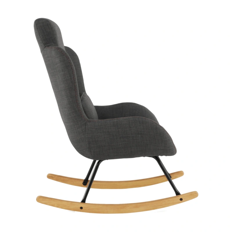 Hojdacie kreslo, sivá látka/drevo, HARPER 18