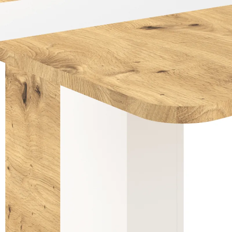 Jedálenský rozkladací stôl, dub artisan/biela, 110-145x68,6 cm, NETOX