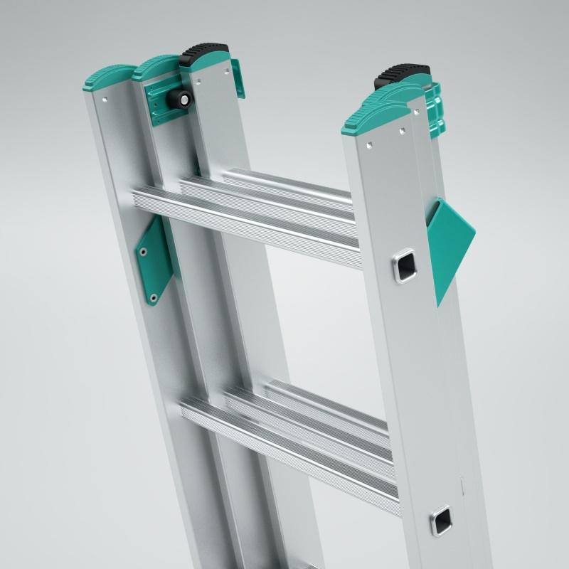 ALVE Rebrík hliníkový trojdielny univerzálny s úpravou na schody 7807 PROFI EUROSTYL