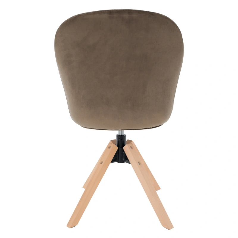 Otočné kreslo, velvet látka, sivohnedá taupe/buk, DALIO 7