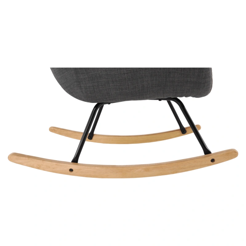 Hojdacie kreslo, sivá látka/drevo, HARPER 1