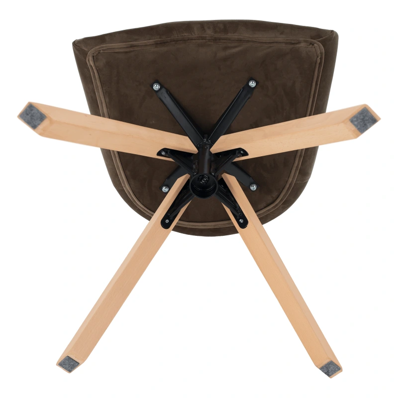 Otočné kreslo, velvet látka, sivohnedá taupe/buk, DALIO 12