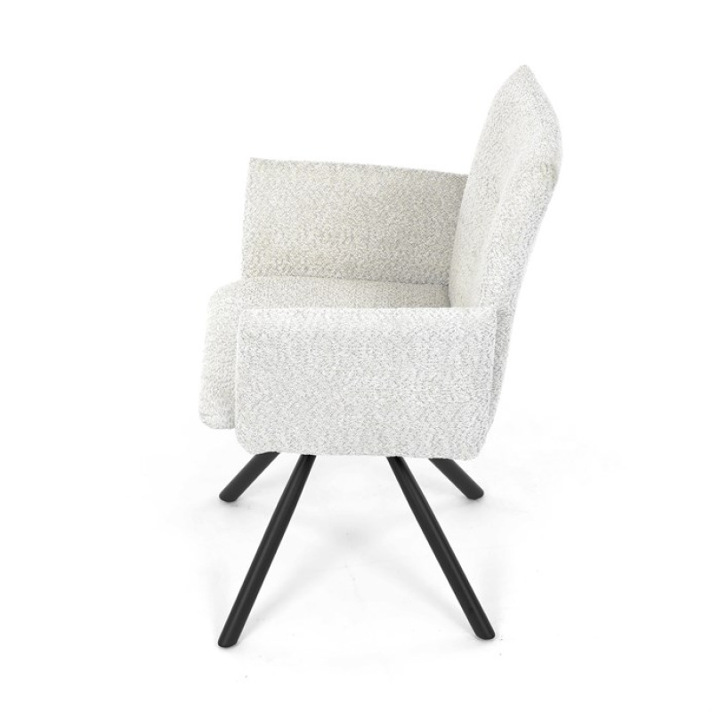 Židle jídelní DCH-W1117 CRM2 krémová, černý kov, otočný mechanismus 90°/90° (L/P) 16