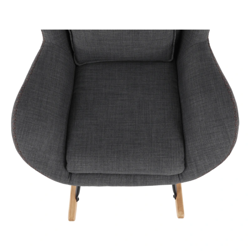 Hojdacie kreslo, sivá látka/drevo, HARPER 4