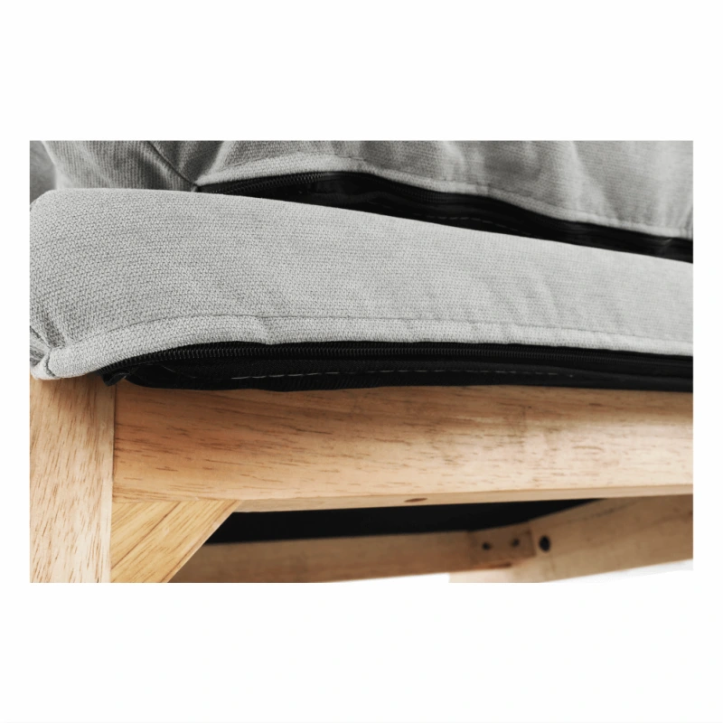 Kreslo s podnožou, svetlosivá/prírodná, ZANDER 12