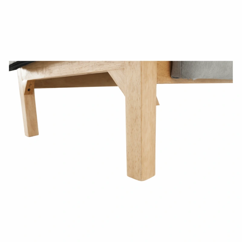 Kreslo s podnožou, svetlosivá/prírodná, ZANDER 9