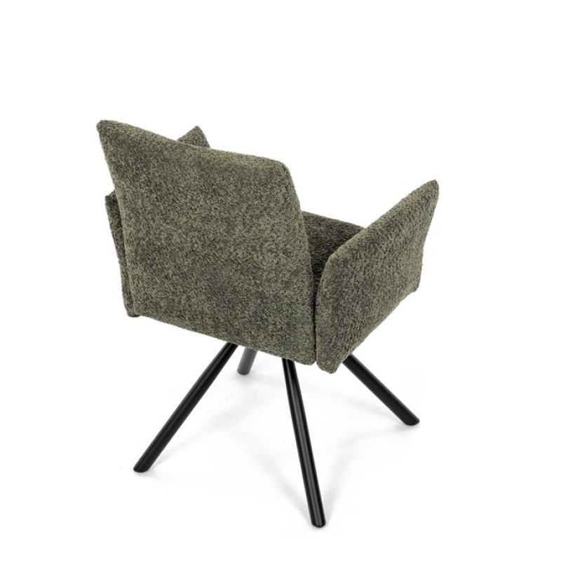 Židle jídelní DCH-W1117 GRN2 zelená látka, černý kov, otočný mechanismus 90°/90° (L/P) 19