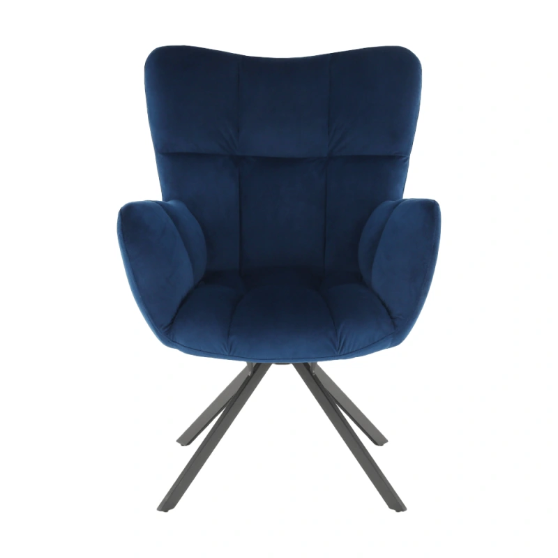 Dizajnové otočné kreslo, modrá Velvet látka/čierna, KOMODO 14