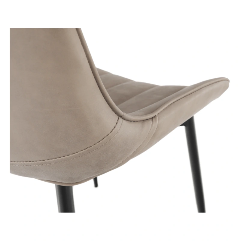 Stolička, ekokoža sivohnedá taupe/čierna, HAZAL 6