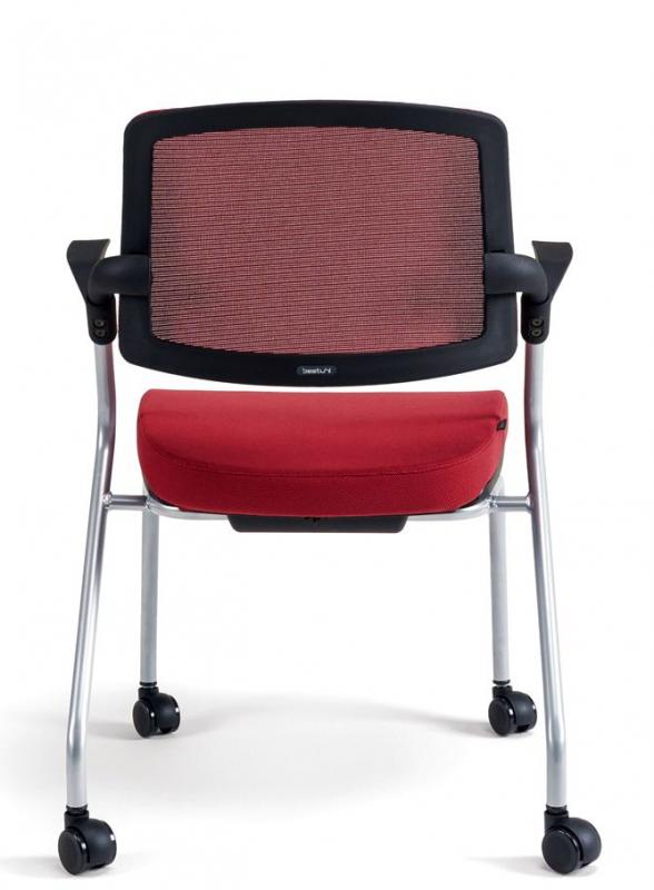 BESTUHL Konferenčná rokovacia stolička U20 BLACK červená na kolieskách