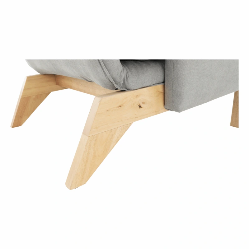 Kreslo s podnožou, svetlosivá/prírodná, ZANDER 5