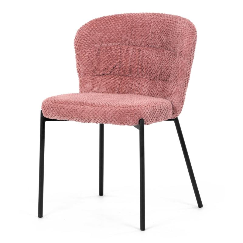 Jídelní židle, růžová, látka bouclé, CT-W1077 PINK2