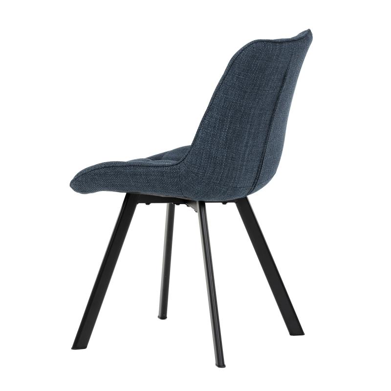 Jedálenská stolička HC-465 BLUE2 modrá látka, nohy čierny kov
