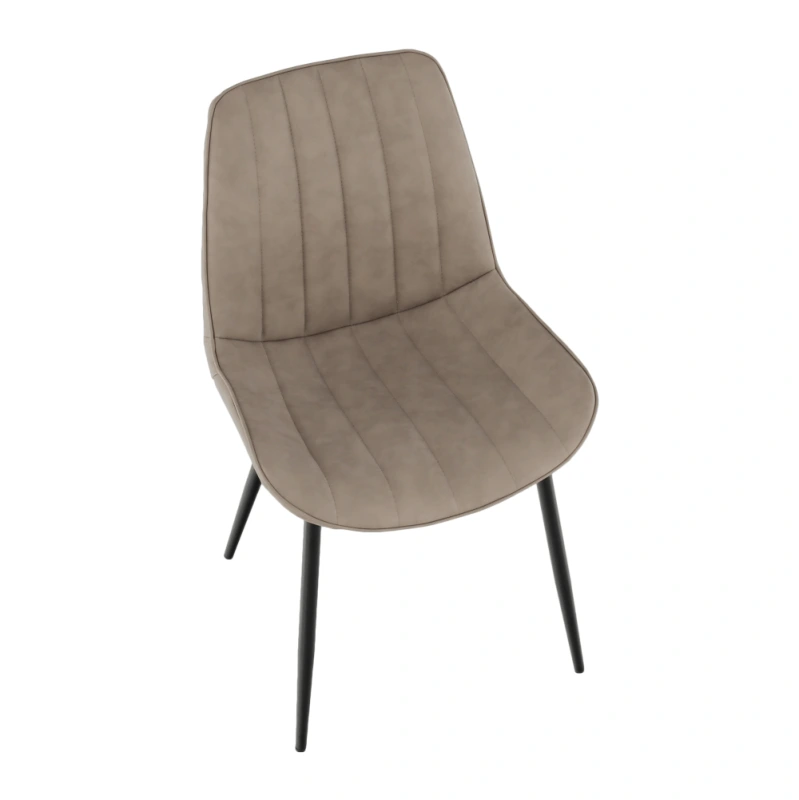 Stolička, ekokoža sivohnedá taupe/čierna, HAZAL 8