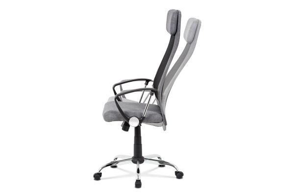 Kancelárska stolička KA-V206 GREY, sivá látka a čierna sieťovina MESH