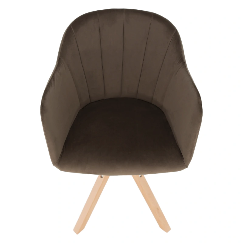 Otočné kreslo, velvet látka, sivohnedá taupe/buk, DALIO 4