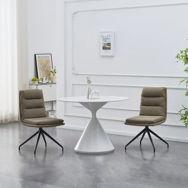 Otočná stolička, béžová/čierna, LINA 3