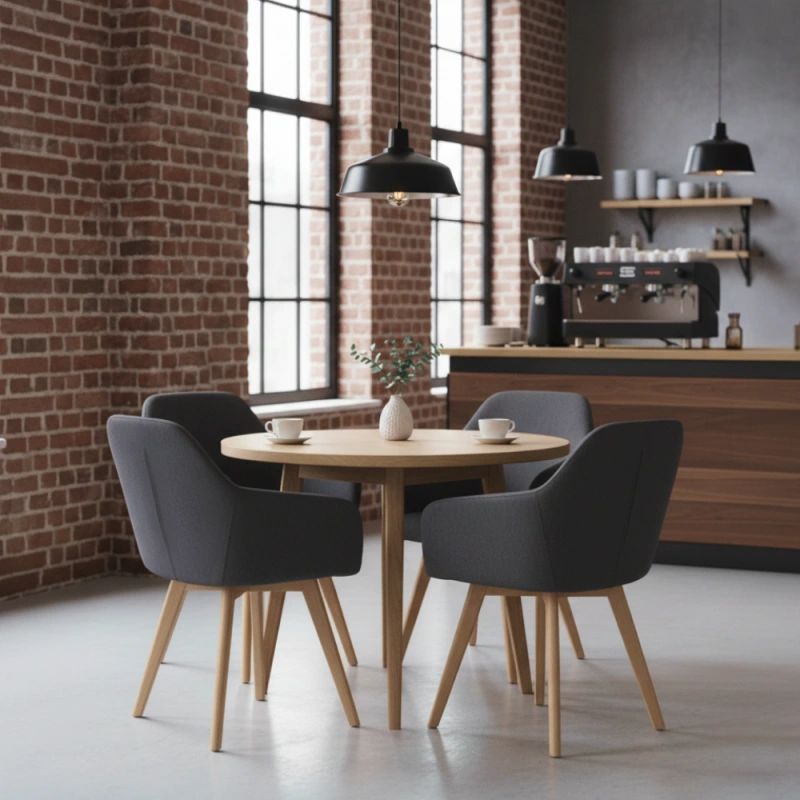 Dizajnové kreslo, tmavosivá/buk, CLORIN 2 NEW 2