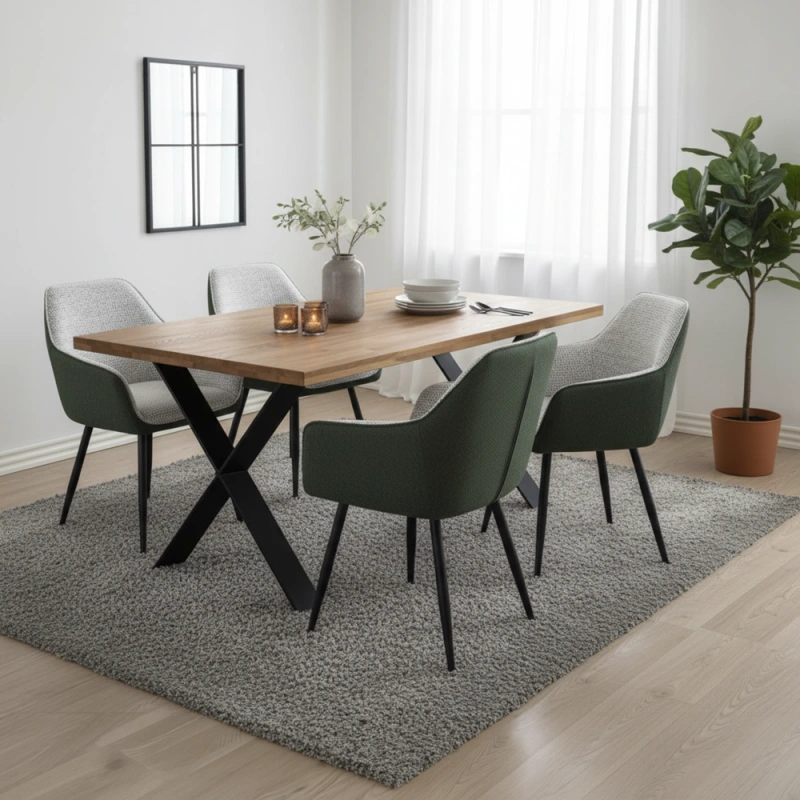 Dizajnové kreslo, zelená/svetlosivý melír/čierna, KATRIEL 6