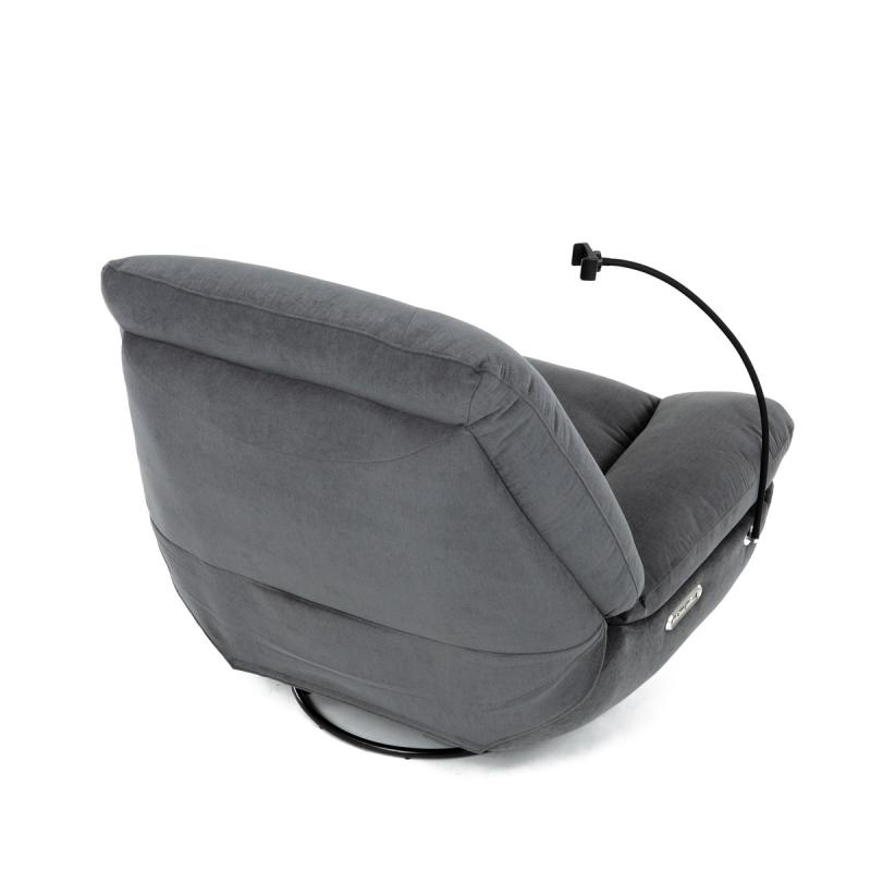 Polohovací křeslo, elektrické zabudované ovládání, šedá látka, TV-7089 GREY2 14