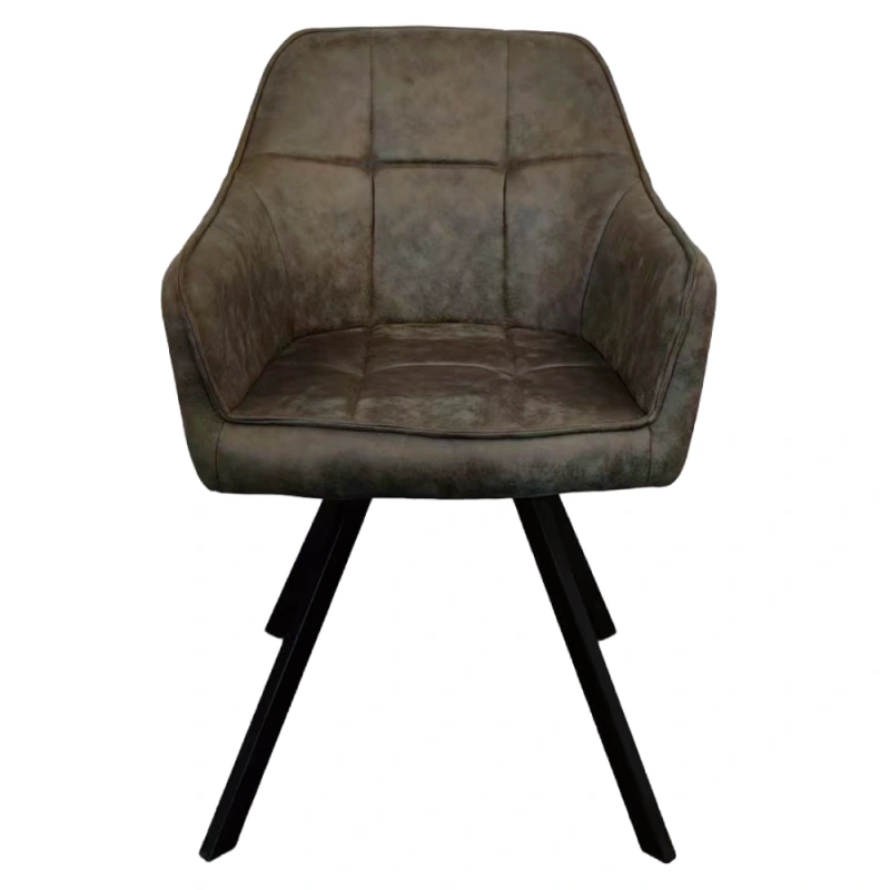 Otočné jedálenské kreslo, zelená látka s efektom brúsenej kože, SAMANTA 3