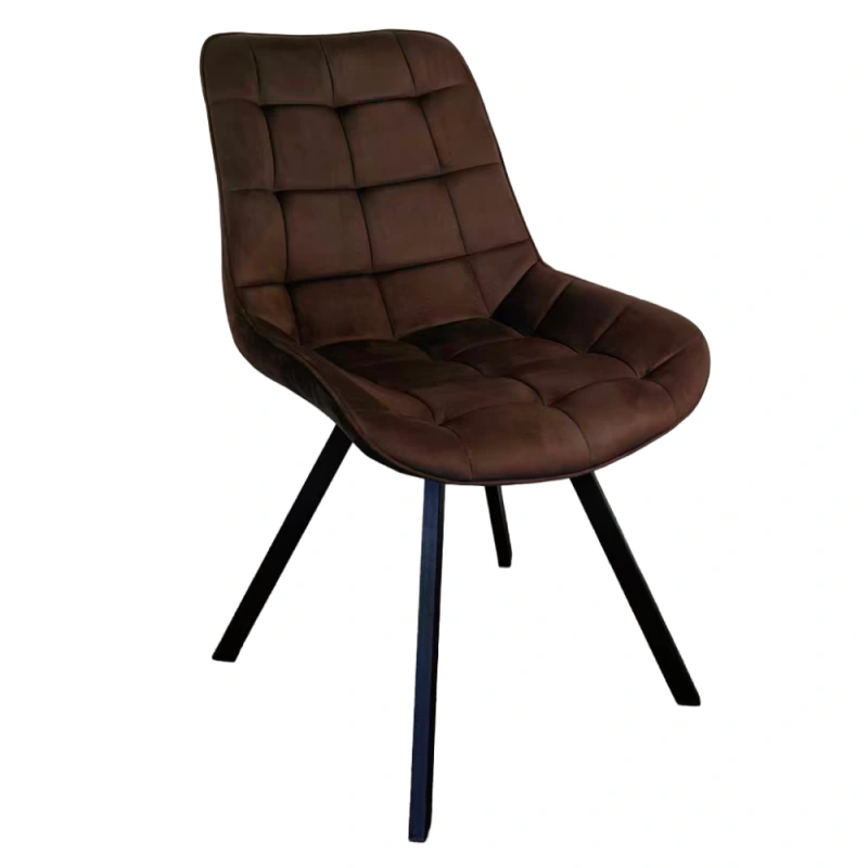 Jedálenská stolička, tmavohnedá Velvet látka/čierna, SAMIRA