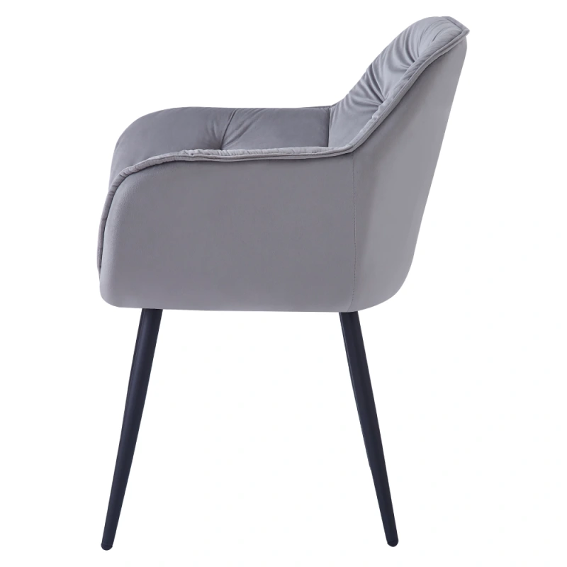 Dizajnové kreslo, svetlosivá Velvet látka, FEDRIS NEW 4