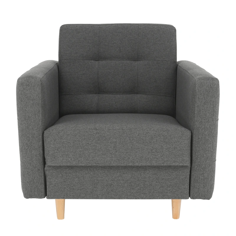 Celočalúnené kreslo, tmavosivá látka, AMEDIA 8