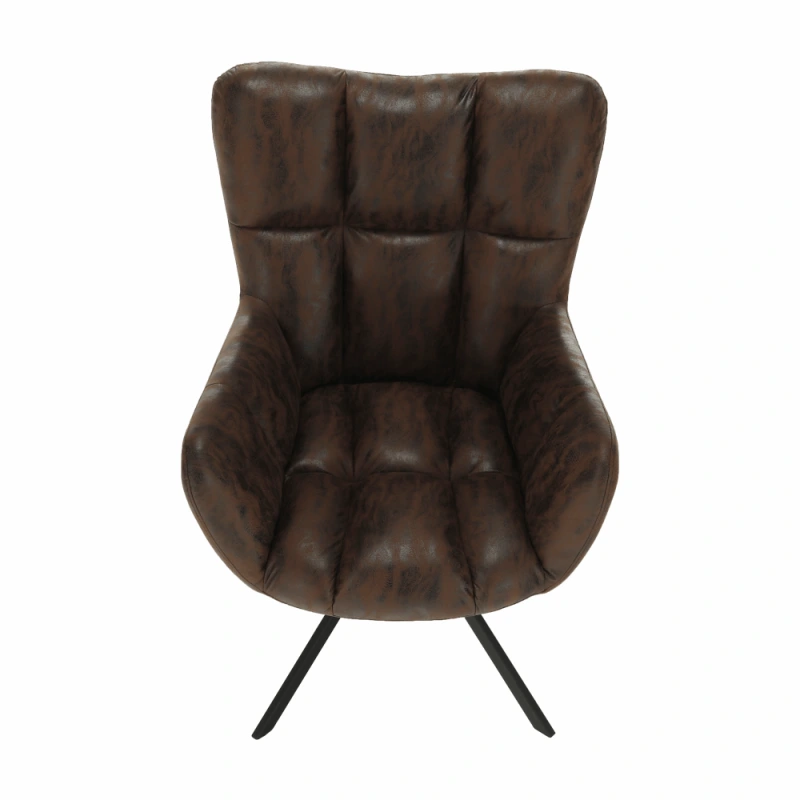 Dizajnové otočné kreslo, látka s efektom brúsenej kože, hnedá/čierna, KOMODO 9