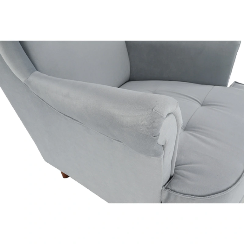 Kreslo ušiak, svetlosivá/orech, RUFINO 3 NEW 5