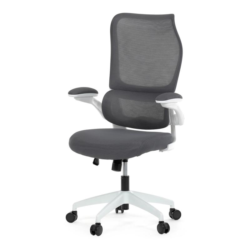 Kancelářská židle, houpací mechanismus, šedá síťovina, KA-C807 GREY
