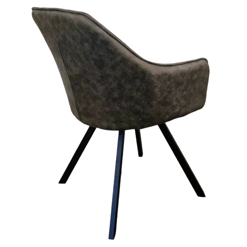 Otočné jedálenské kreslo, zelená látka s efektom brúsenej kože, SAMANTA 7