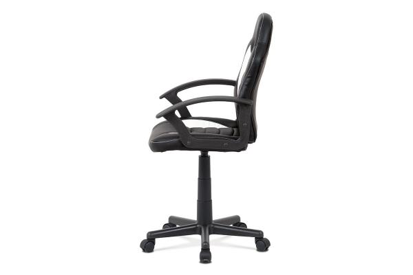 Kancelárska stolička Kids KA-V107 WT, biela-čierna ekokoža