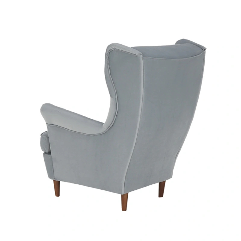 Kreslo ušiak, svetlosivá/orech, RUFINO 3 NEW 1