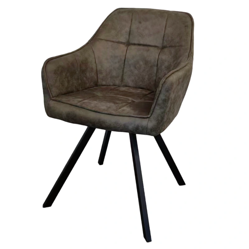 Otočné jedálenské kreslo, zelená látka s efektom brúsenej kože, SAMANTA 2