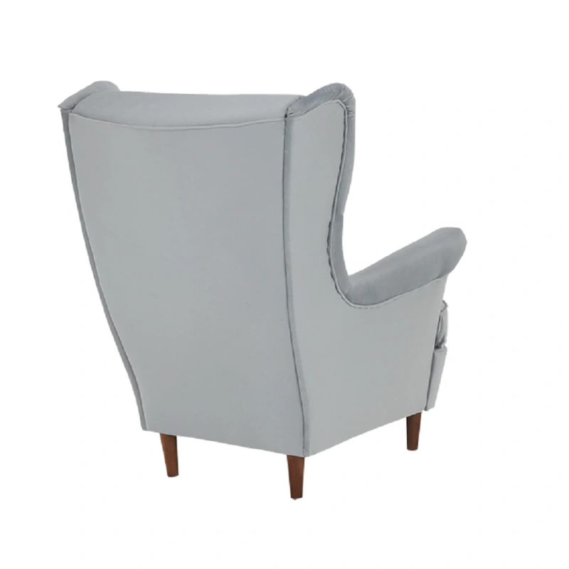 Kreslo ušiak, svetlosivá/orech, RUFINO 3 NEW 12