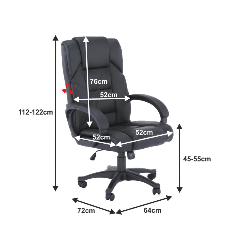 Kancelárske kreslo, čierna ekokoža, SIEMO NEW 4