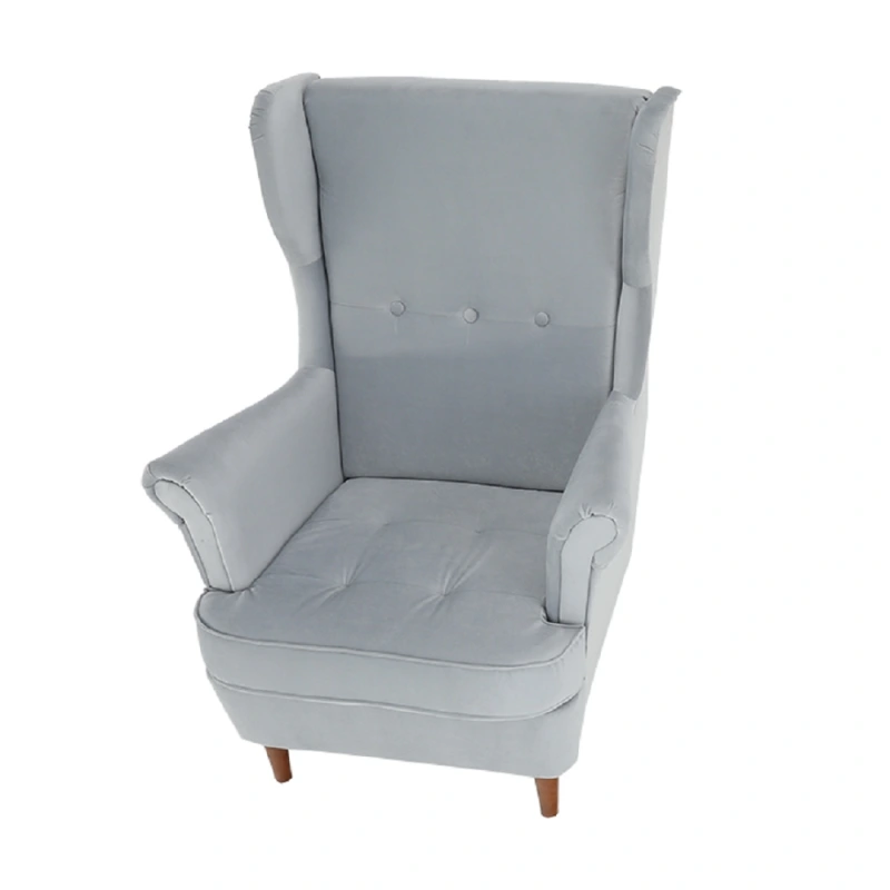 Kreslo ušiak, svetlosivá/orech, RUFINO 3 NEW 11